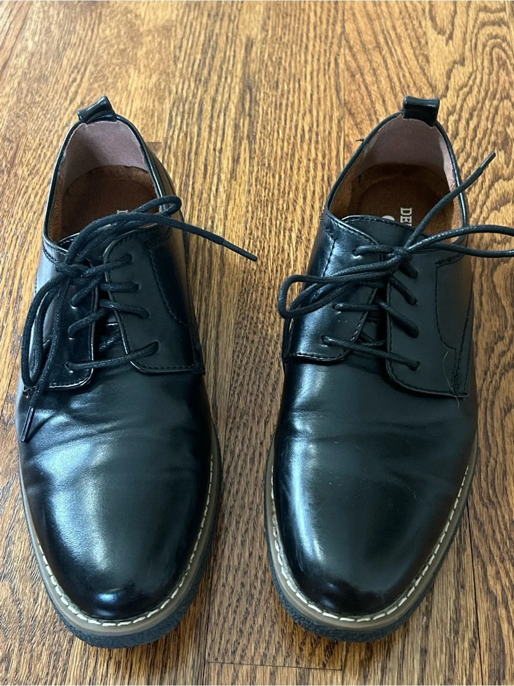 Deer Stags Zander Black Oxford Dress Shoes Memory Foam Lace Up Boys Size 4M